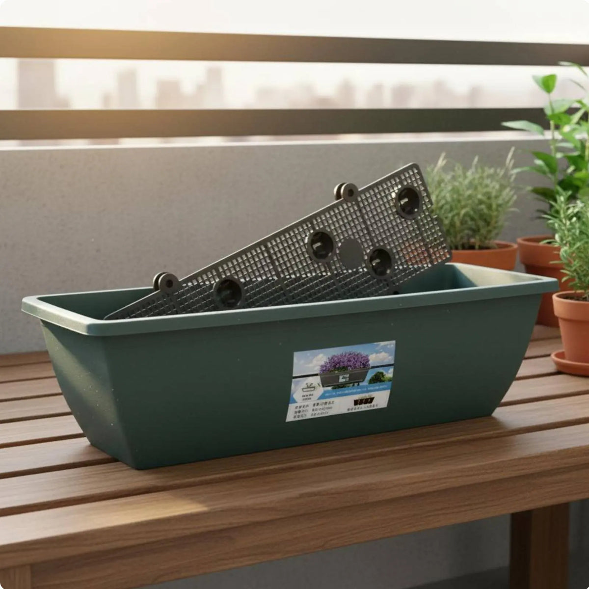 Bac à Plantes Rectangulaire avec Arrosage Automatique – Bac Balcon Longue Durée | -15% 🌿