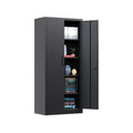 47" H Locking Display Cabinet with Glass Door, Metal Cabinets with 3 Adjustable Shelves, Cabinet Display Case for