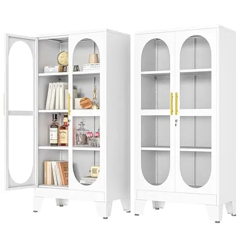 Armoire de Cuisine Noire 155 cm – Portes Acrylique & Étagères Réglables en Acier