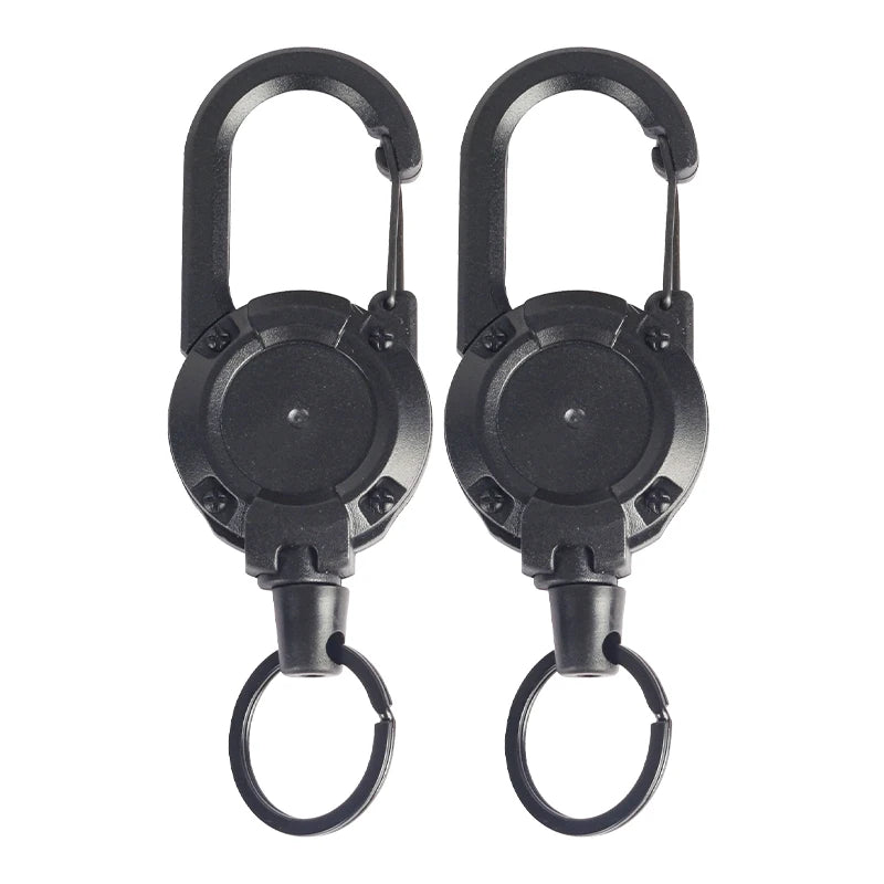 Porte-clés Enrouleur Rétractable avec Mousqueton – Lot 1 à 4 pcs