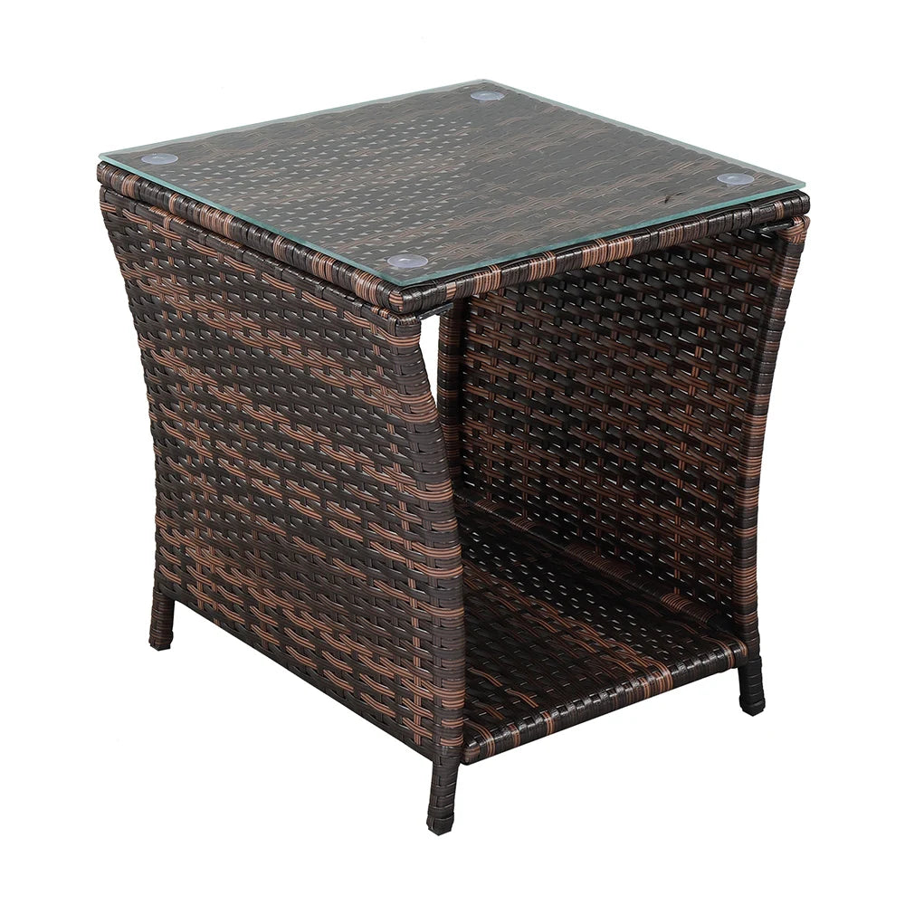 Table d'appoint en bois et verre – Style minimaliste