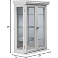 20 Wide 7 Deep 26 High Lily White Wall Curio Cabinet for Display and Storage