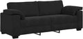 Canapé 3 Places vidaXL — Velours Noir, Assise 178 cm, Structure Bois & Métal