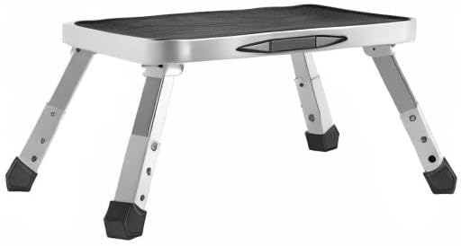 VEVOR Ladder met 1 treden, capaciteit 150 kg, opvouwbare ladder van staal, 3 verstelbare hoogtes, draagbare trapladder voor peuters voor volwassenen, robuuste antislip trapladder voor kantoor, camper