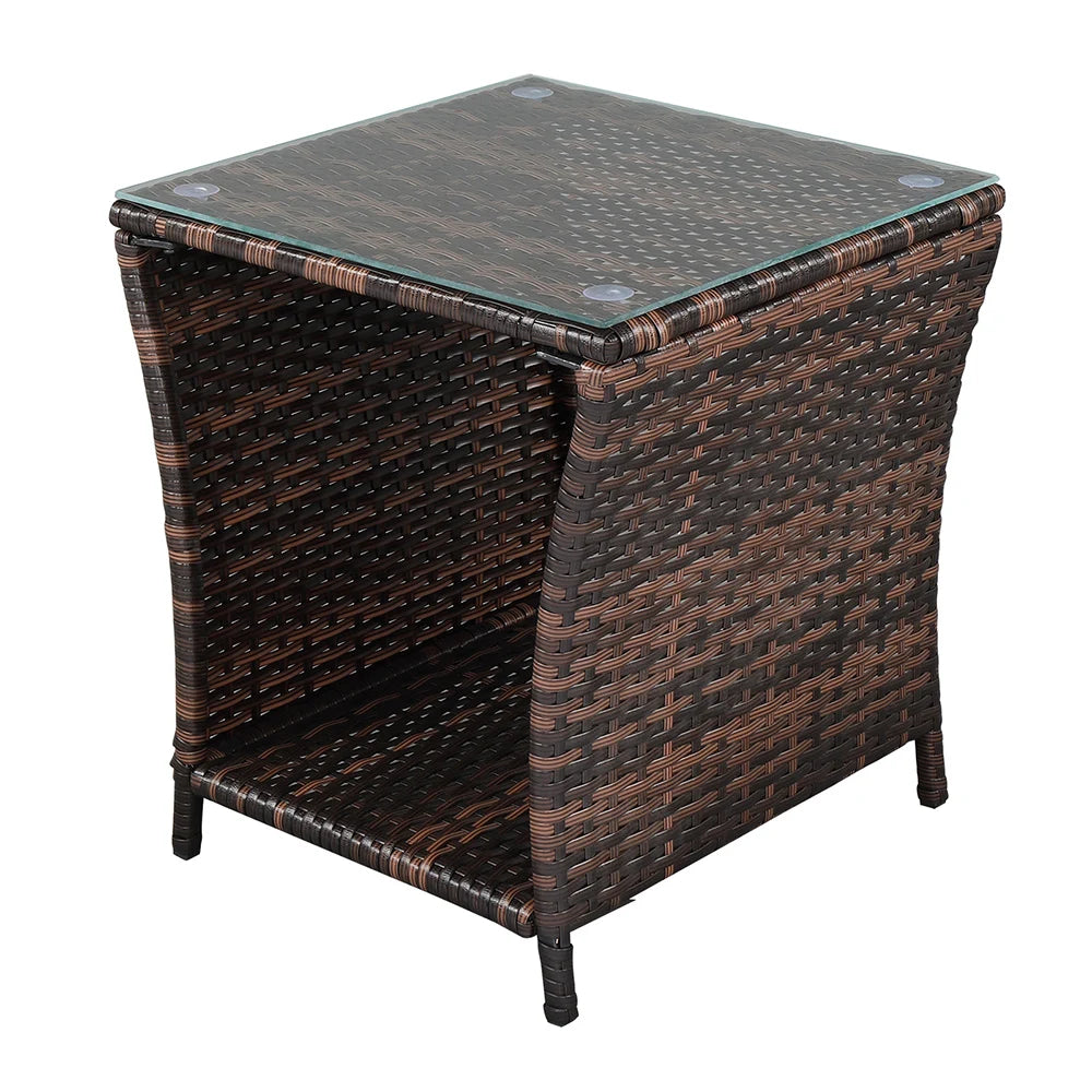 Table d'appoint en bois et verre – Style minimaliste