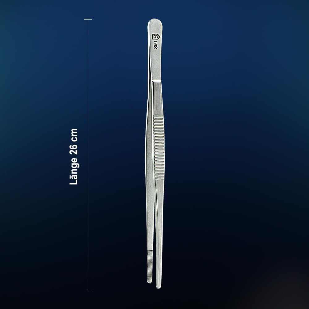 Pince de Cuisine SMI 26 cm – Acier Inoxydable, Pointe Dentelée Antidérapante, Barbecue & Grill
