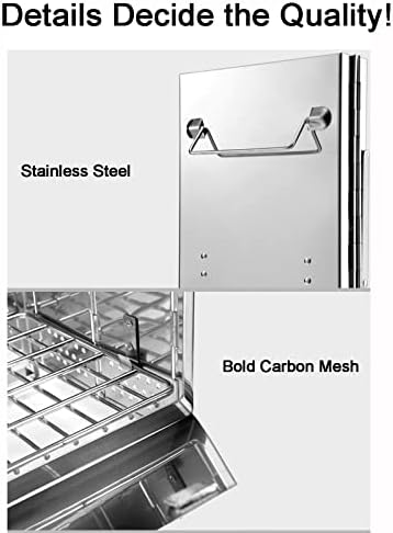 Poêle à bois de camping portable pliable pour cuisine en plein air avec grill et sac fourre-tout