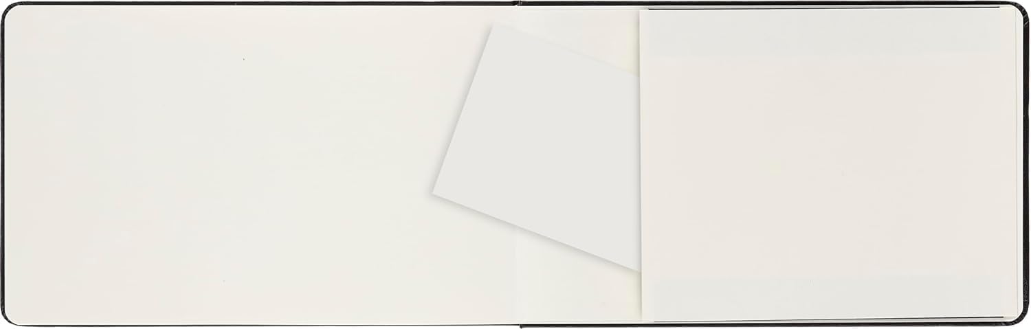 Moleskine Art Collection, aquarelalbum (tekenboek, hardcover, papier geschikt voor aquarelpotloden en verf, groot formaat 13 x 21 cm, 72 pagina's) zwart