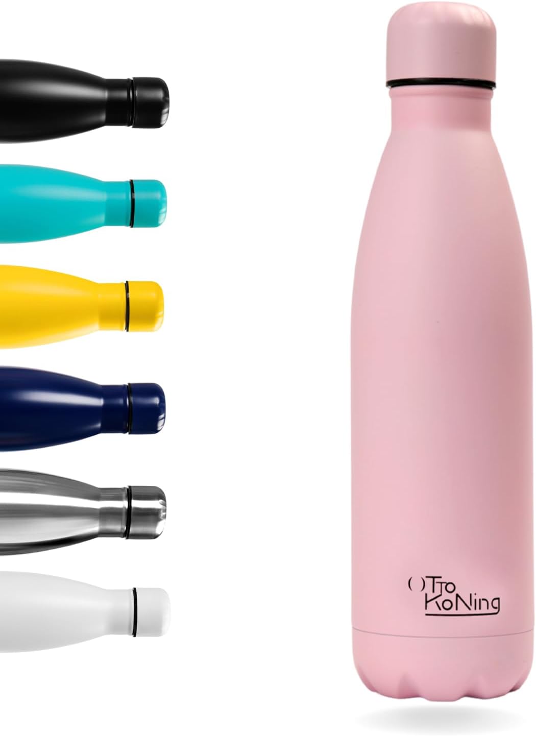 Otto Koning Insulated Water Bottle 500ml - Insulated Water Bottle Keeps Drinks Cold for 24 Hours and Hot for 12 Hours - Leak Proof Insulated Water Bottle BPA Free