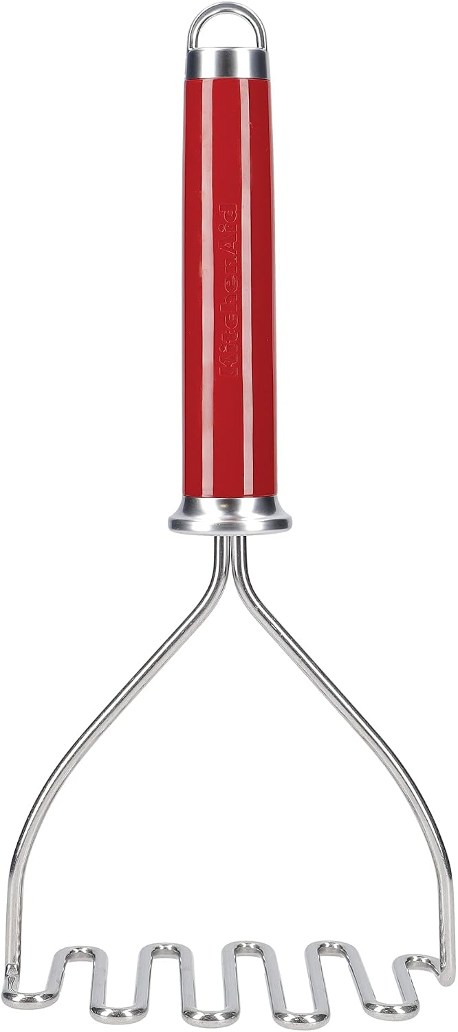 Presse-Purée KitchenAid Acier Inoxydable – Manche Ergonomique Antidérapant, Crème Amande