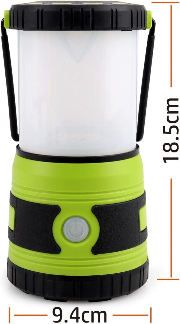 DA LIGHT Led-campinglamp, superhelder, 1500 lumen, 4 lichtmodi, dimbaar, op batterijen werkende noodlamp, geschikt voor nachtwandelingen, tentverlichting, noodgevallen, stroomuitval enz. (oranje)