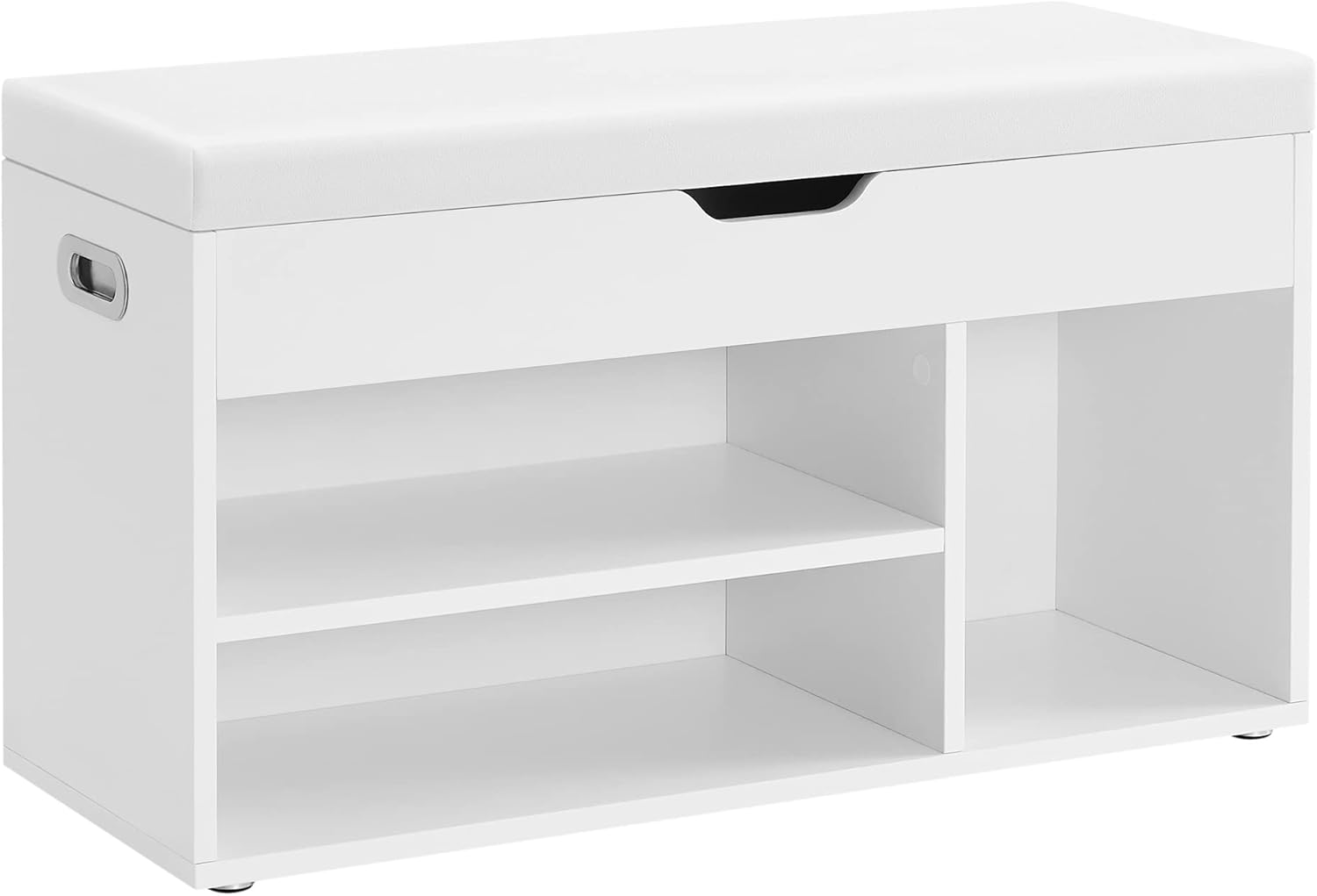Banc à Chaussures Rembourré VASAGLE – Rangement 3 Compartiments, Style Vintage, 80 cm