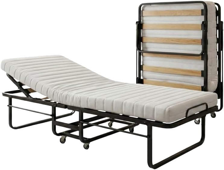 Lit pliant invité Sleepking Sarah – 90x200 cm – Mousse froide, tête de lit réglable, housse de protection – 150 kg