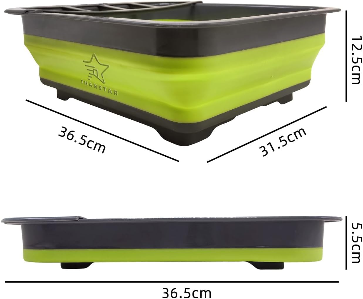 THANSTAR Opvouwbaar afdruiprek, draagbare organizer voor keuken, caravan, camping, aanhanger, ruimtebesparend, keukenopbergbak