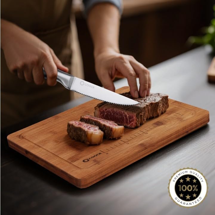 Set de Couteaux Coock 17 Pièces — Bloc, Planche Pliable, Inox Sans BPA
