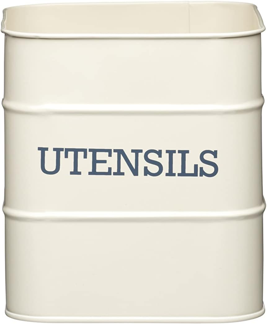 Pot à Ustensiles KitchenCraft Living Nostalgia – Acier Crème Vintage, 15 x 16 cm