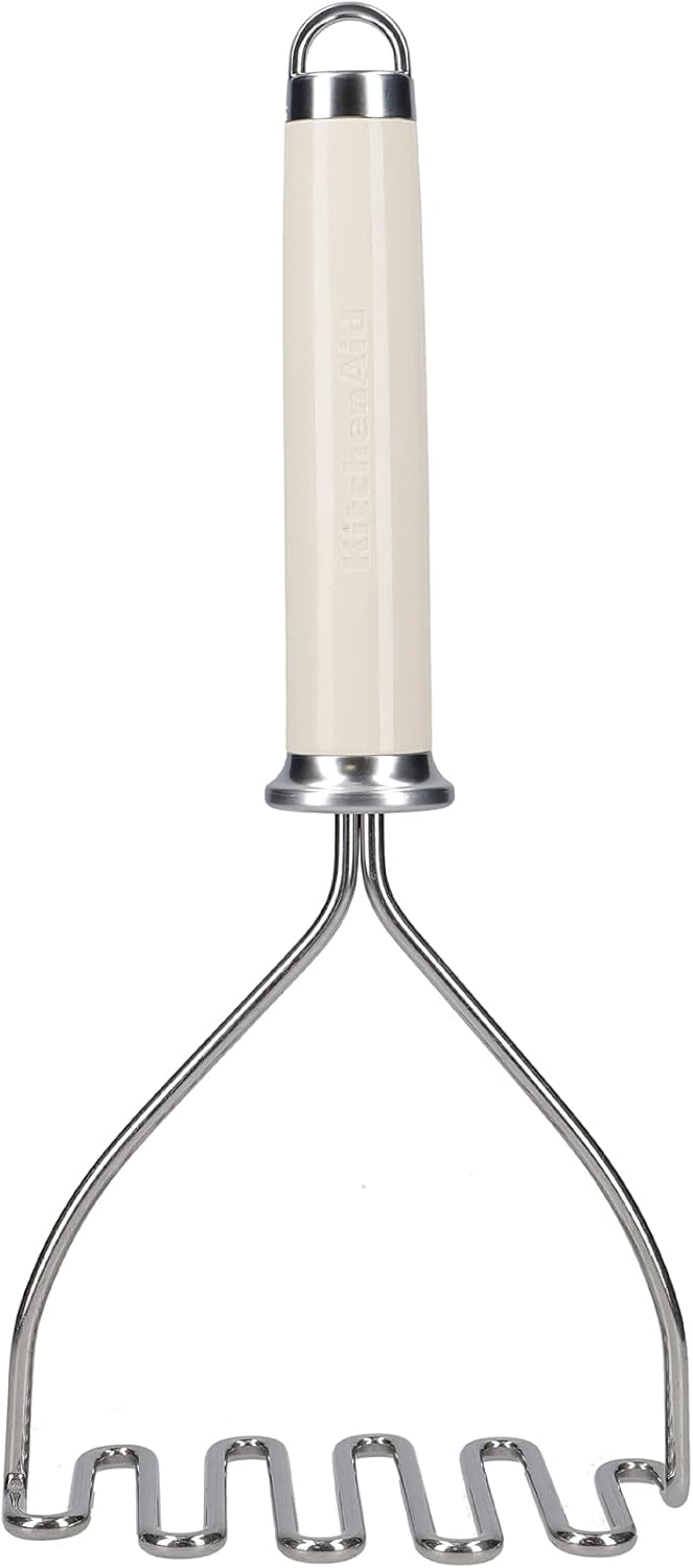 Presse-Purée KitchenAid Acier Inoxydable – Manche Ergonomique Antidérapant, Crème Amande