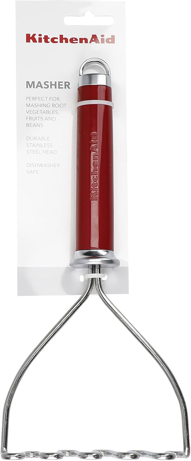 Presse-Purée KitchenAid Acier Inoxydable – Manche Ergonomique Antidérapant, Crème Amande