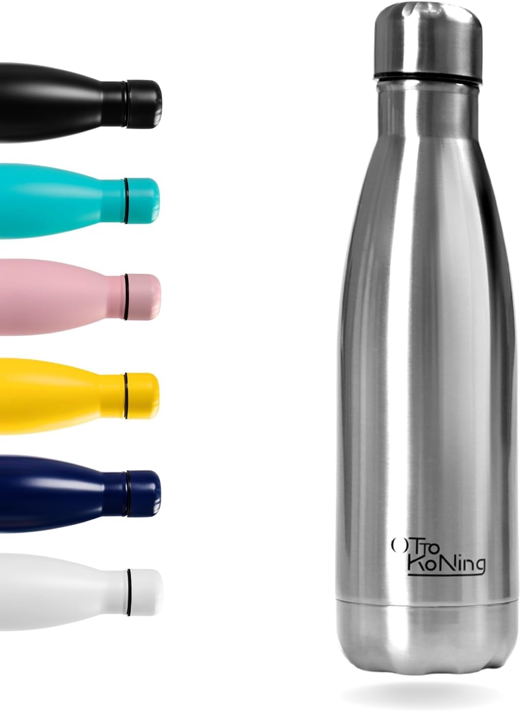 Otto Koning Insulated Water Bottle 500ml - Insulated Water Bottle Keeps Drinks Cold for 24 Hours and Hot for 12 Hours - Leak Proof Insulated Water Bottle BPA Free