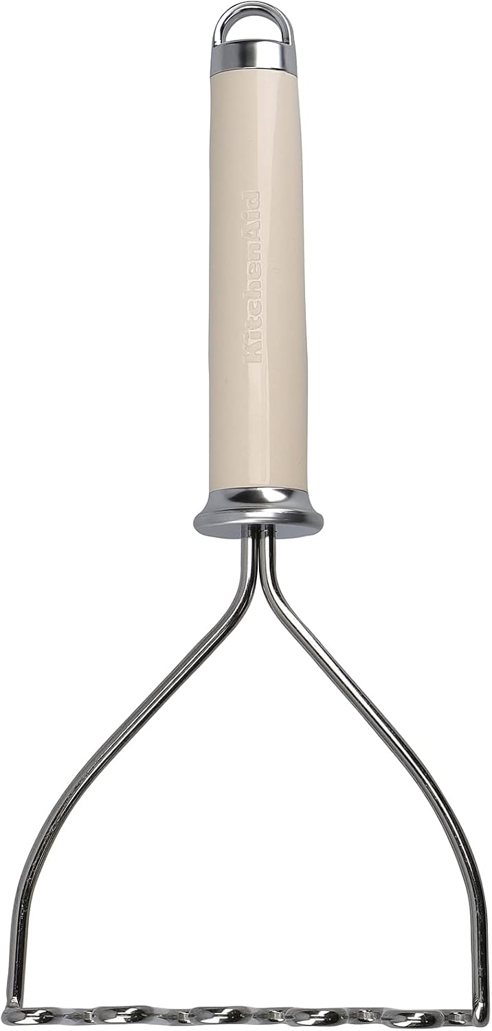 Presse-Purée KitchenAid Acier Inoxydable – Manche Ergonomique Antidérapant, Crème Amande