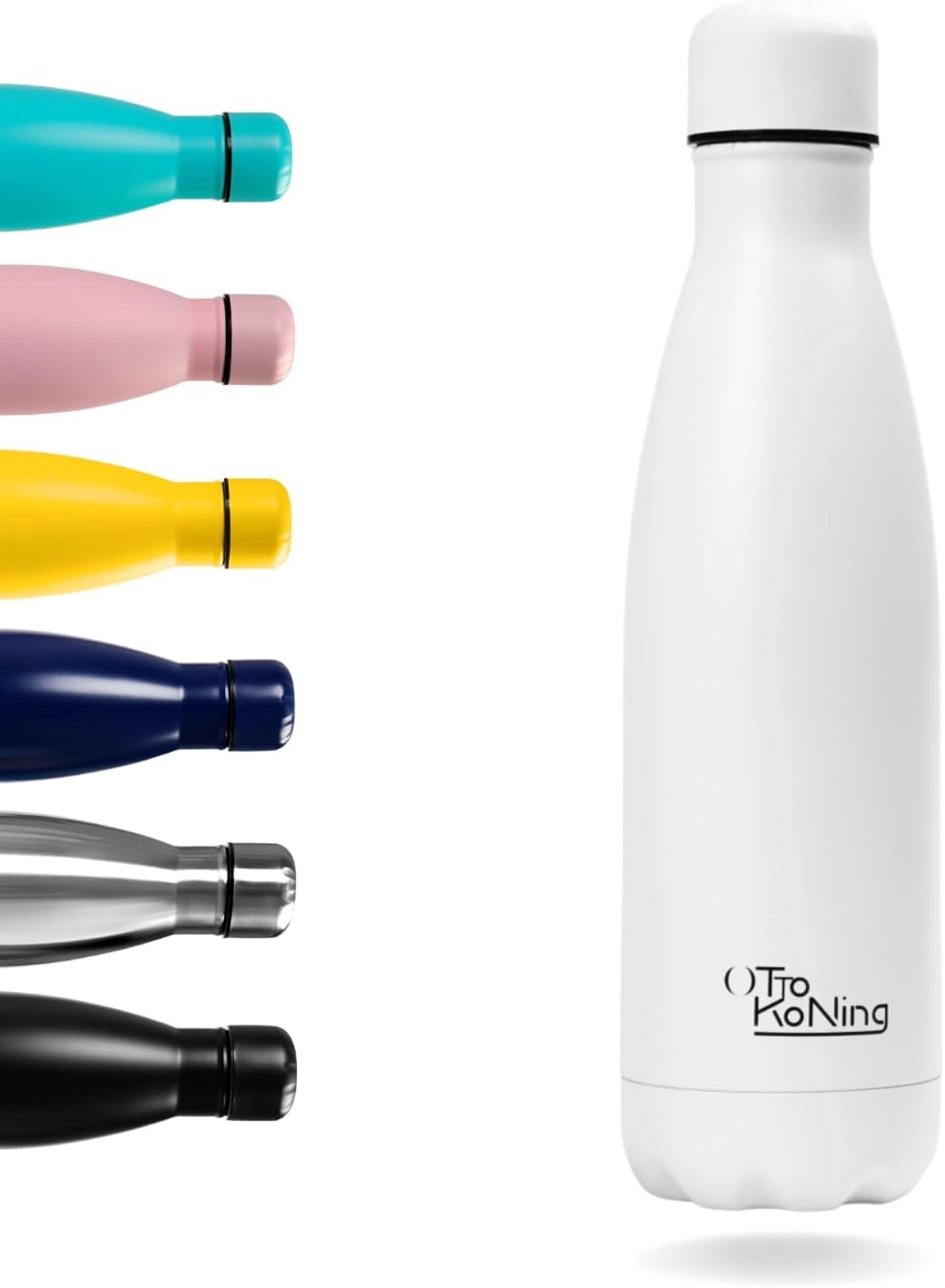Otto Koning Insulated Water Bottle 500ml - Insulated Water Bottle Keeps Drinks Cold for 24 Hours and Hot for 12 Hours - Leak Proof Insulated Water Bottle BPA Free