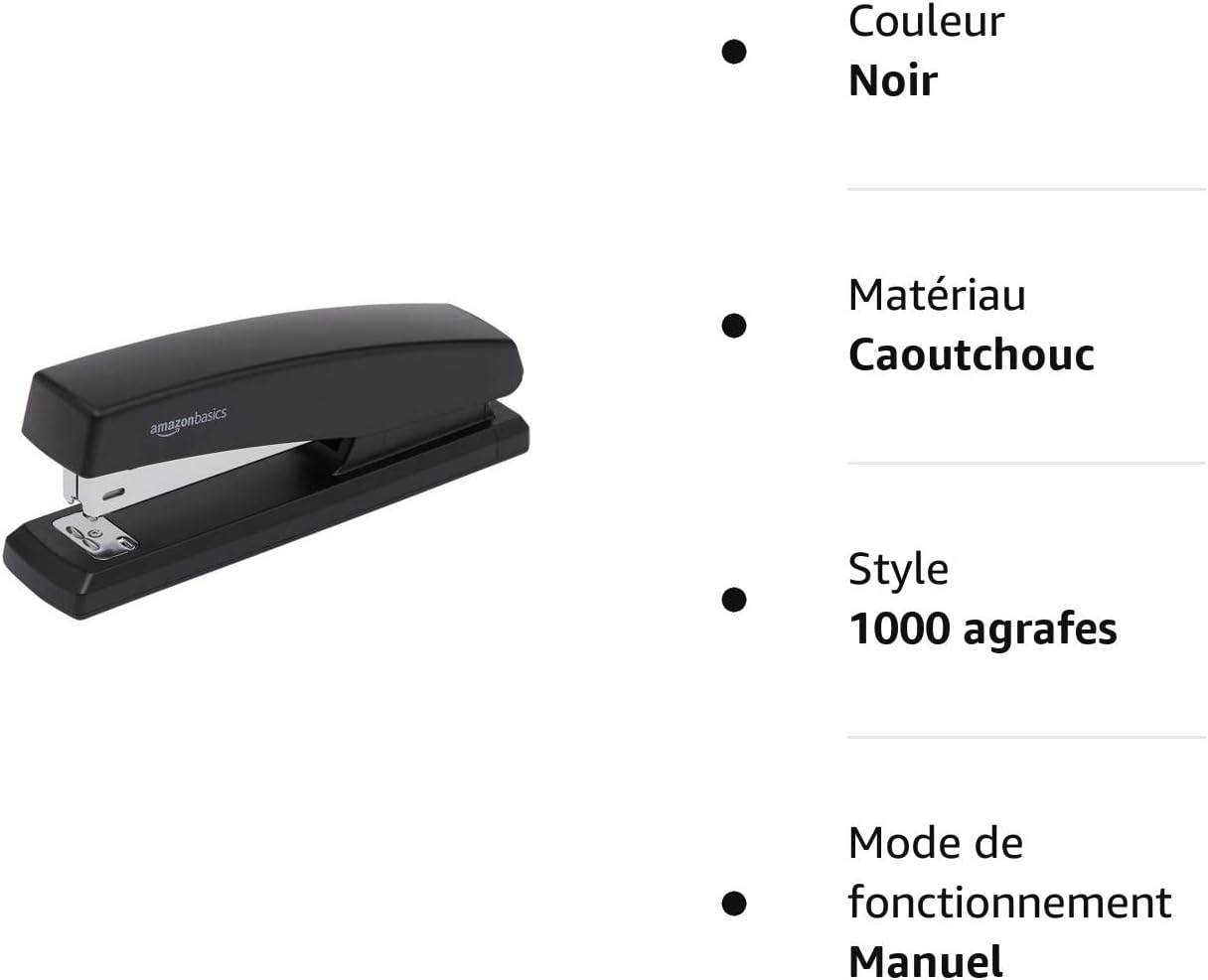 Amazon Basics nietjesmachine met 1000 nietjes, zwart