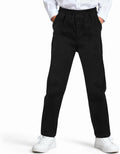 Boys School Trousers, Elastic Waist Jogging Trousers, Tracksuit Bottoms Suitable for Children from 6 to 11 Years, Black