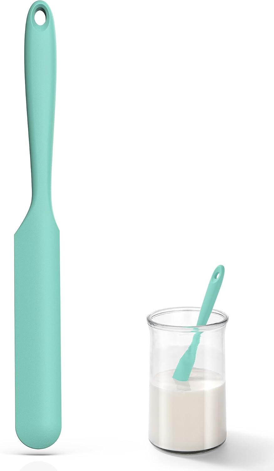 Spatule Silicone U-Taste – Embout Cuillère, Cœur Acier Inox, Résistante 315°C, 24,5 cm, Noir