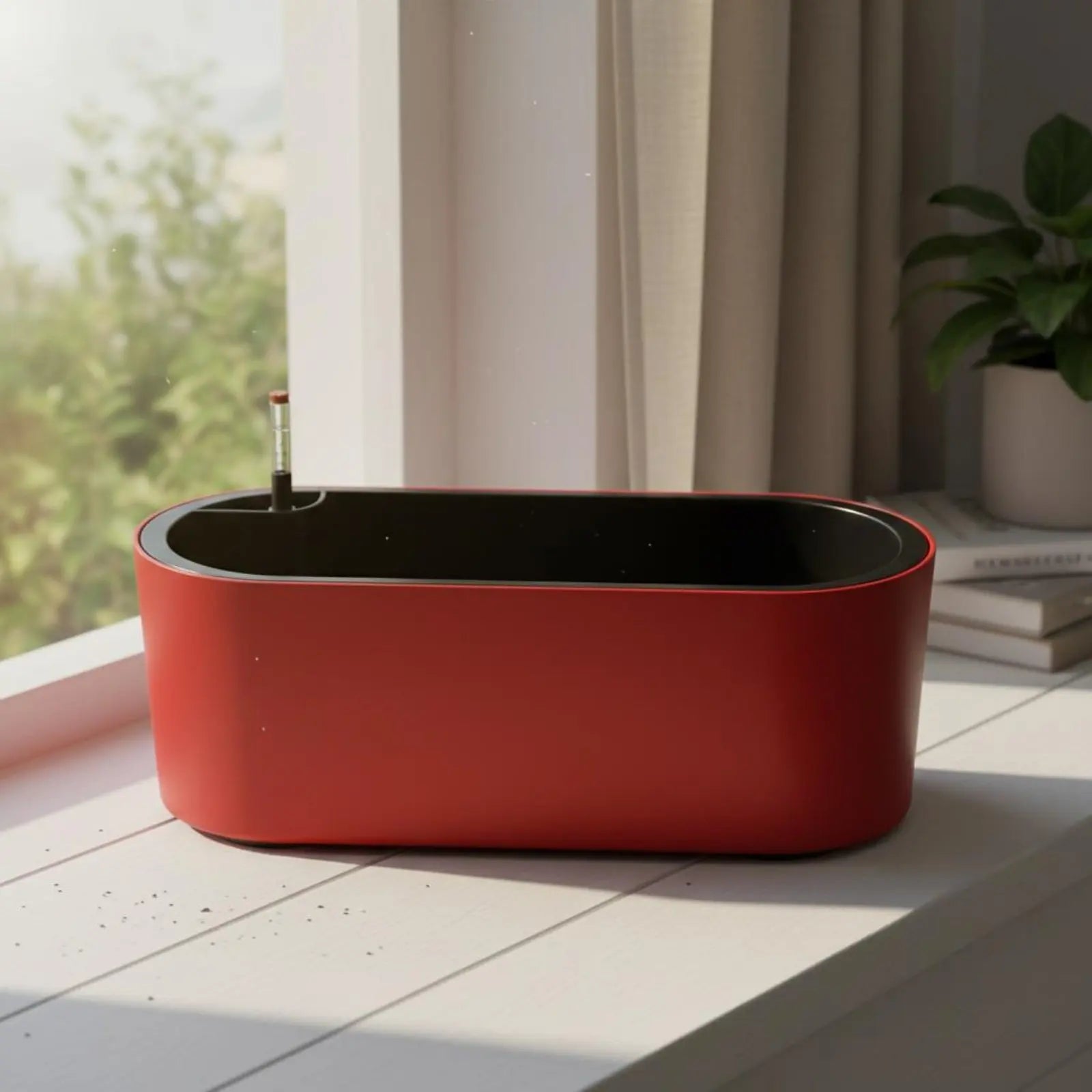 Pot de Fleurs Rectangulaire avec Pieds – Arrosage Automatique, Mural & Balcon | Design Minimaliste