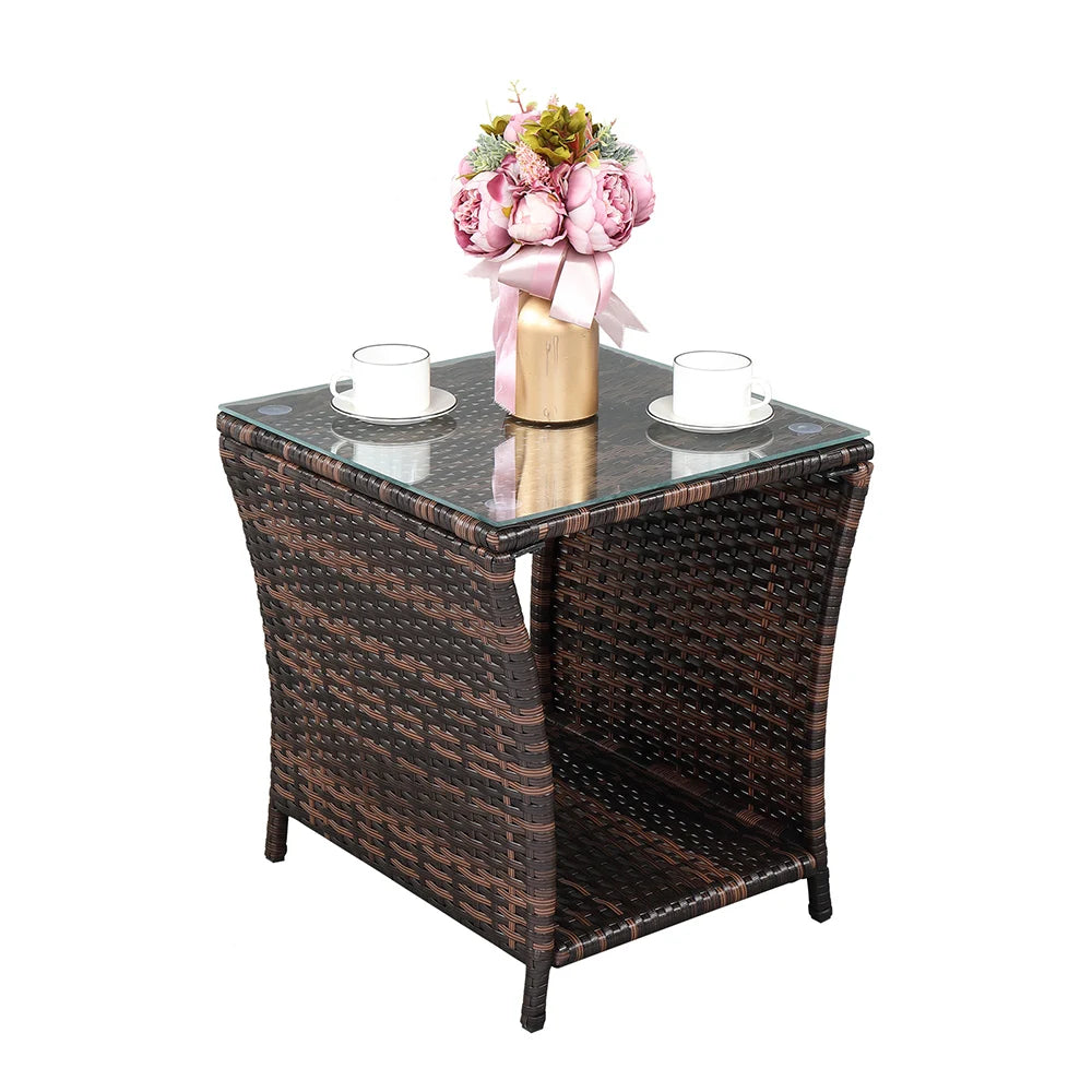 Table d'appoint en bois et verre – Style minimaliste