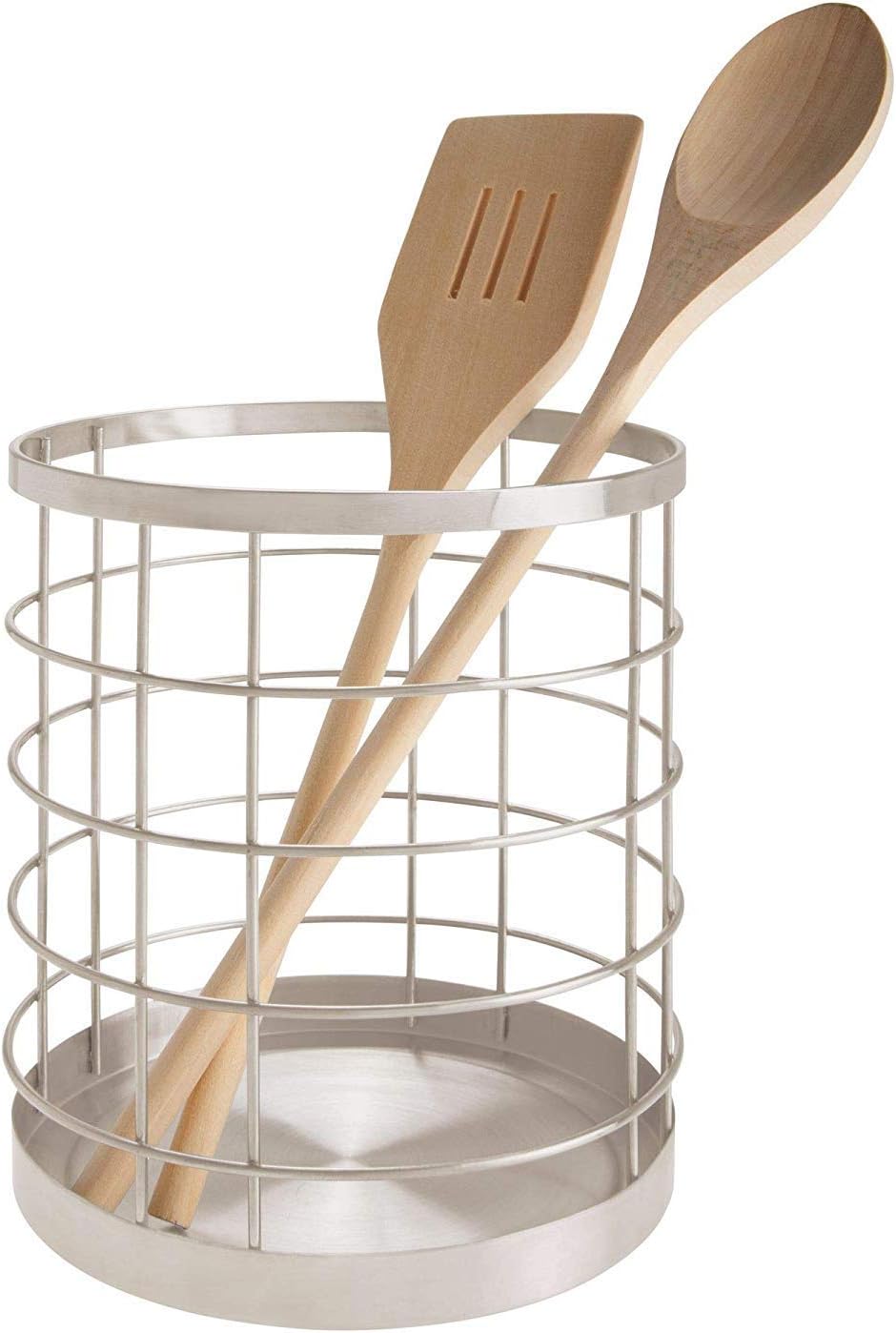 Porte-Ustensiles de Cuisine iDesign Austin – Métal Noir Mat, Design Grille Ouverte, 15 x 18 cm