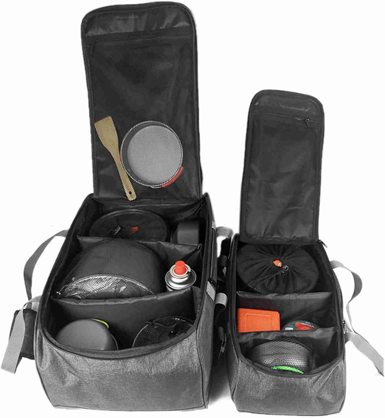 GOWENIC Fourre-tout de Camping Robuste |Sac de Rangement pour Cuisine Extérieure avec Séparateurs Réglables pour Ustensiles de Cuisine et Cuisinière