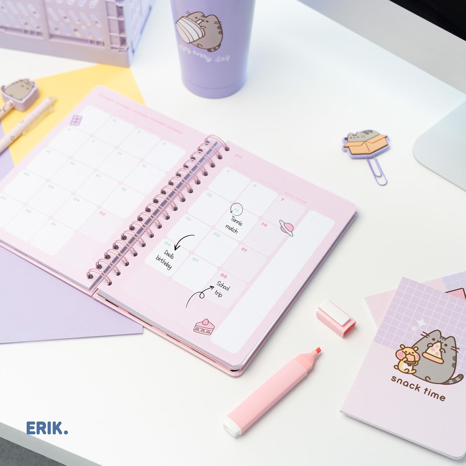 Grupo Erik - Pusheen Schoolagenda 2025 2026 | A5-formaat, schrijfwaren voor jongeren, schoolbenodigdheden, agenda 2025 2026 meisjes