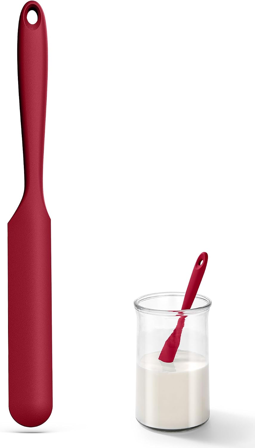 Spatule Silicone U-Taste – Embout Cuillère, Cœur Acier Inox, Résistante 315°C, 24,5 cm, Noir