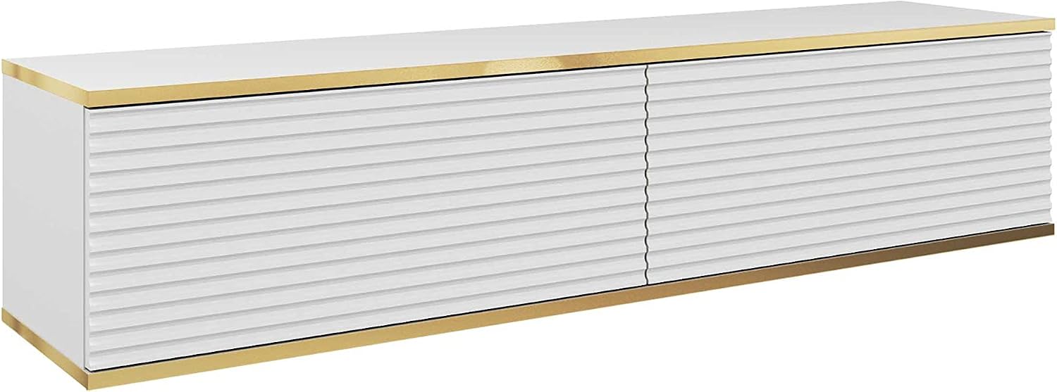 Meuble TV Mural Design | Ouverture Push-to-Open | 175 x 30 x 32 cm