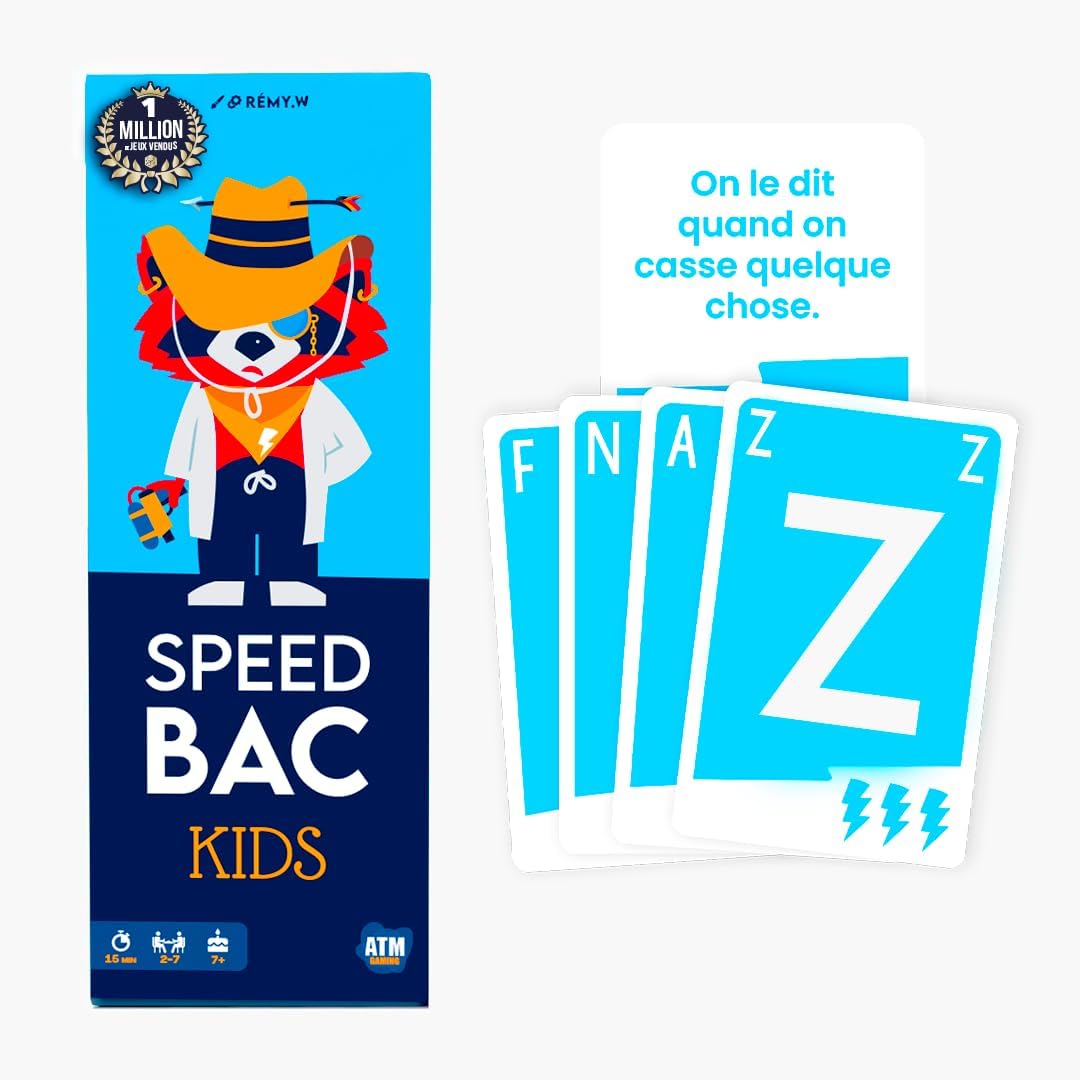 ATM Gaming Speedbac Kids – Children's Board Game – Perfect for Setting the Mood in the Family – 2 to 7 Players – Grand Prix du Jouet 2024 – Ages 7 and Above