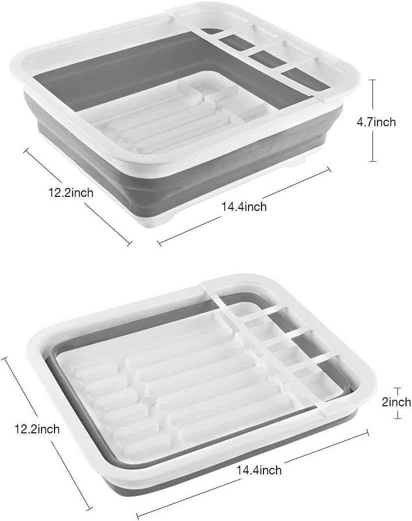 THANSTAR Opvouwbaar afdruiprek, draagbare organizer voor keuken, caravan, camping, aanhanger, ruimtebesparend, keukenopbergbak
