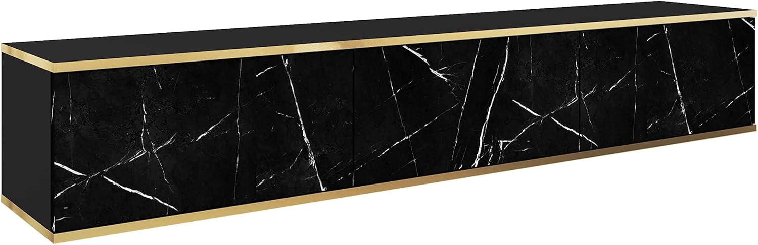 Meuble TV Mural Design | Ouverture Push-to-Open | 175 x 30 x 32 cm