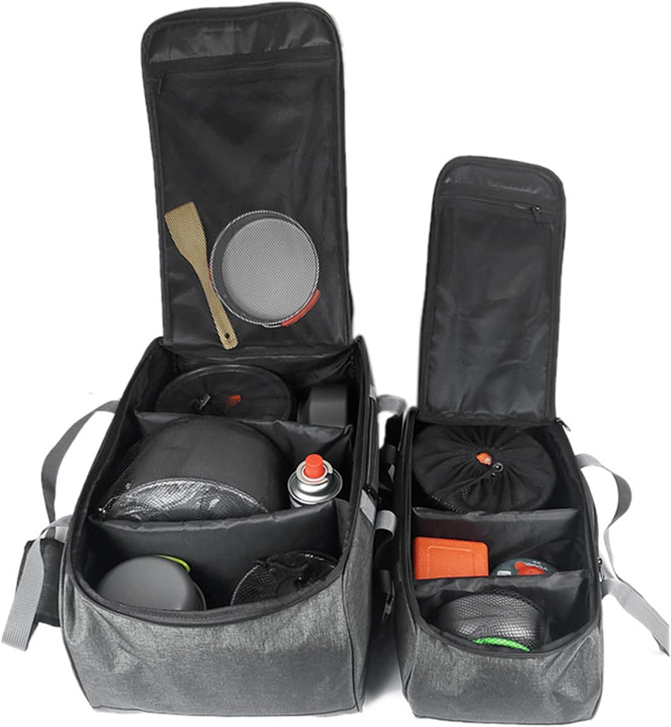 GOWENIC Fourre-tout de Camping Robuste |Sac de Rangement pour Cuisine Extérieure avec Séparateurs Réglables pour Ustensiles de Cuisine et Cuisinière