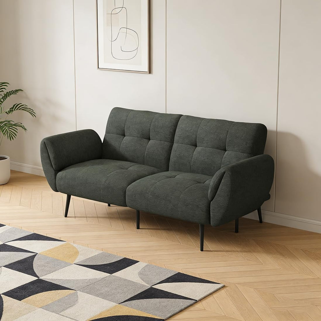 Canapé-lit convertible JIEXI – 3 places – Tissu gris – Dossier 3 positions – 170 cm