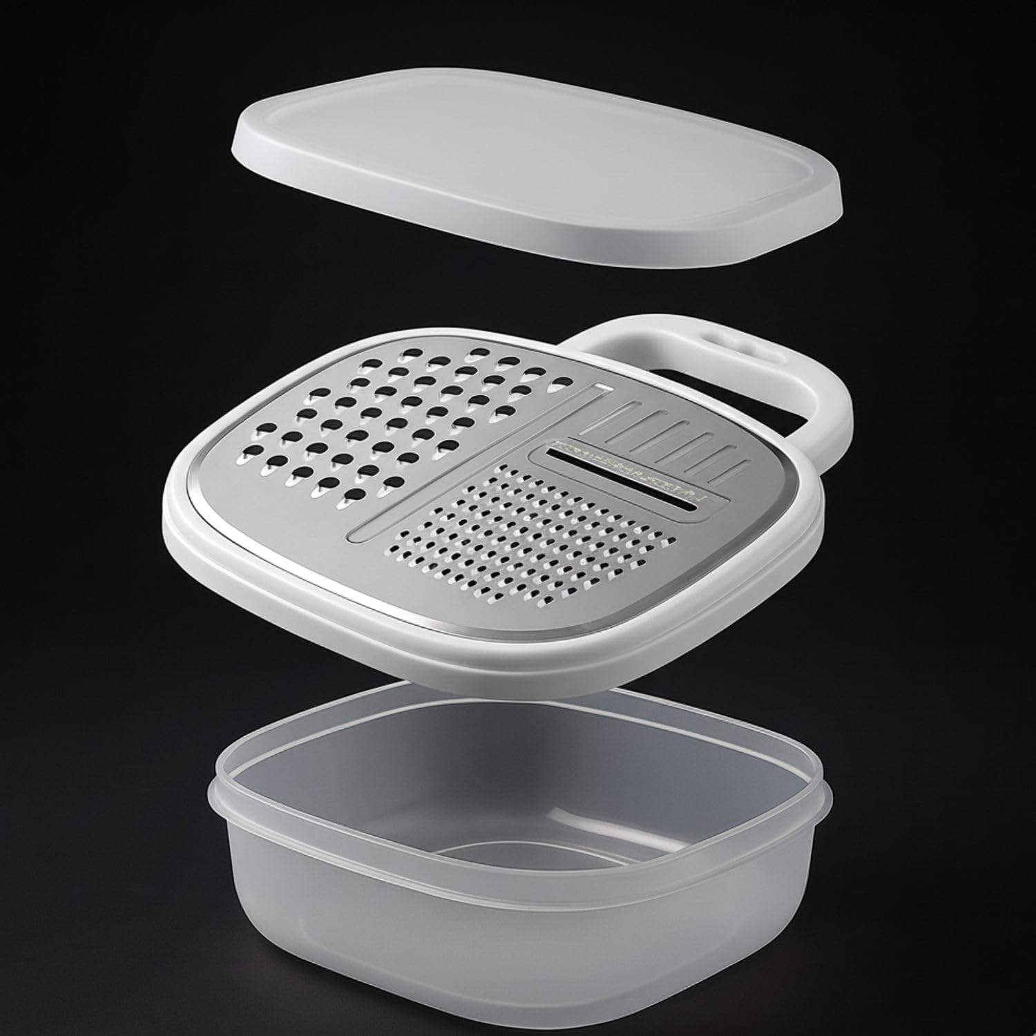 Râpe à Légumes Cassary 3 en 1 – 3 Lames Inox, Bol & Couvercle Inclus, Lave-Vaisselle