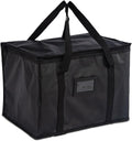 SUOXU Koeltas, 40 liter, grote opvouwbare geïsoleerde lunchtas voor picknick en reizen, winkelen, koelbox voor camping, barbecue en voedsellevering (zwart)