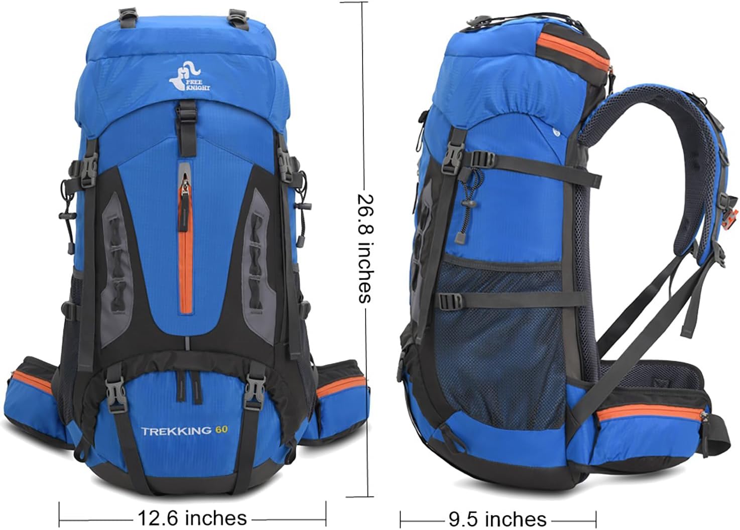 Bseash Waterdichte lichtgewicht wandelrugzak met regenhoes, outdoor sport reisrugzak voor klimmen kamperen toerisme, 60 liter, Militair Groen