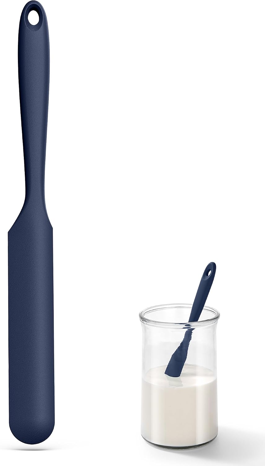 Spatule Silicone U-Taste – Embout Cuillère, Cœur Acier Inox, Résistante 315°C, 24,5 cm, Noir