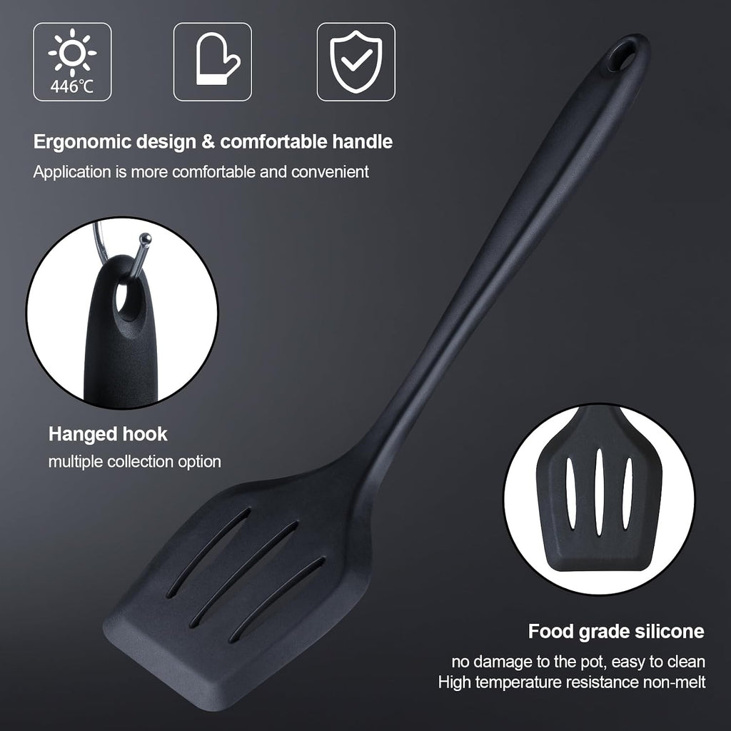 Set de Cuisine RAXCO 18 Pièces — 5 Couteaux Inox + 7 Spatules Silicone + Bloc