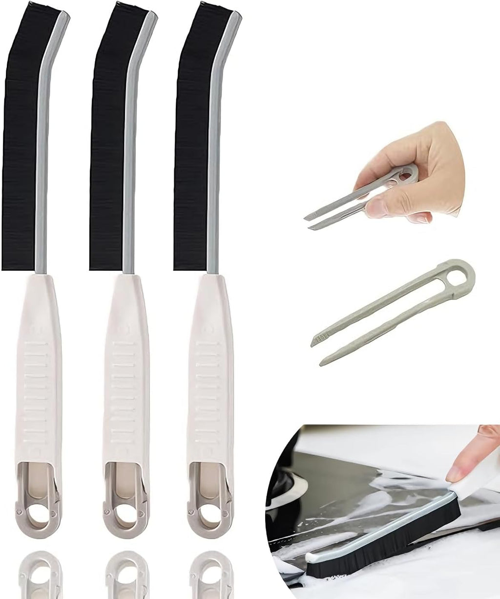 3 stuks hoekreinigingsborstels met harde borstelharen met ophangfunctie en clip, reinigingsborstel voor tegels, badkamer en keuken, voegenborstel voor