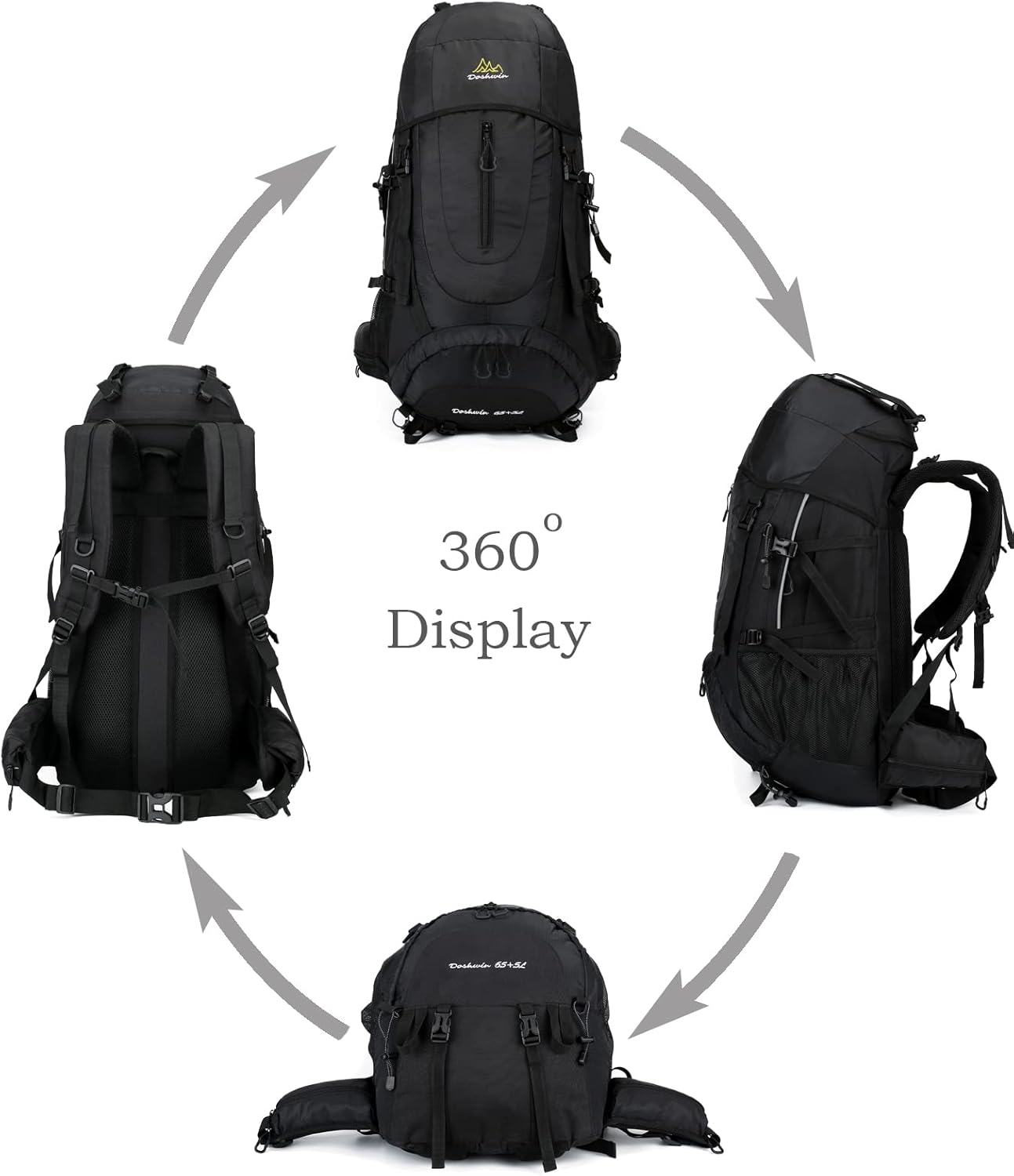 70 l rugzak, trekking, kamperen, reizen, wandelen, groot, voor heren en dames
