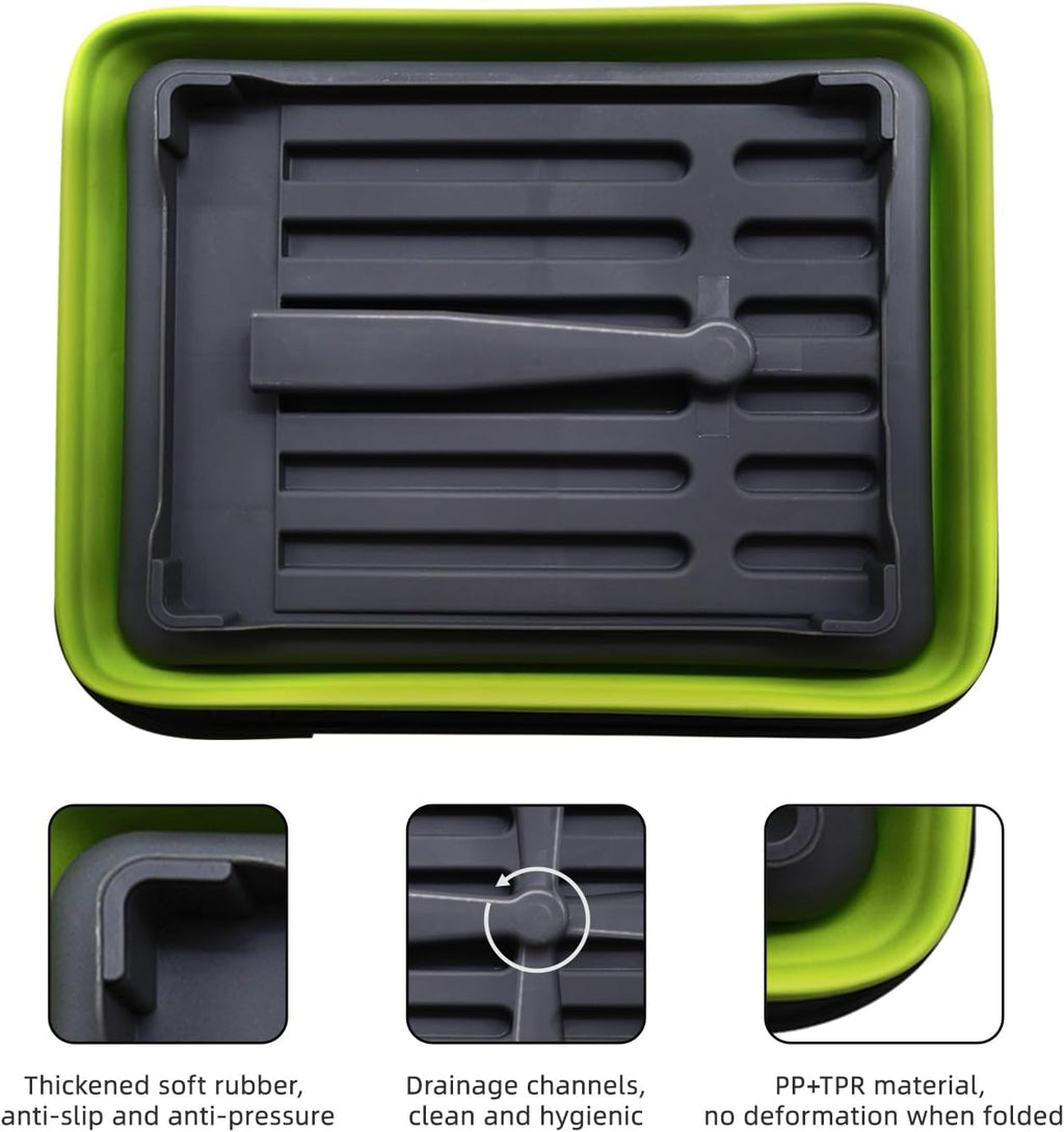 THANSTAR Opvouwbaar afdruiprek, draagbare organizer voor keuken, caravan, camping, aanhanger, ruimtebesparend, keukenopbergbak