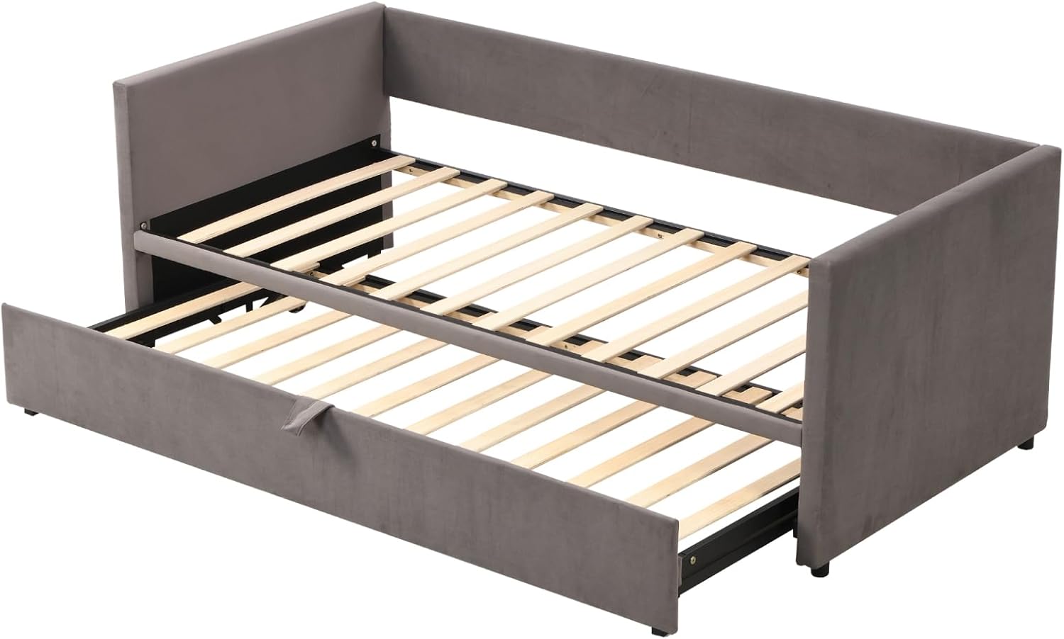Canapé-Lit Convertible LKPOMI 2 Places — Velours Beige, Lit 180x200 cm