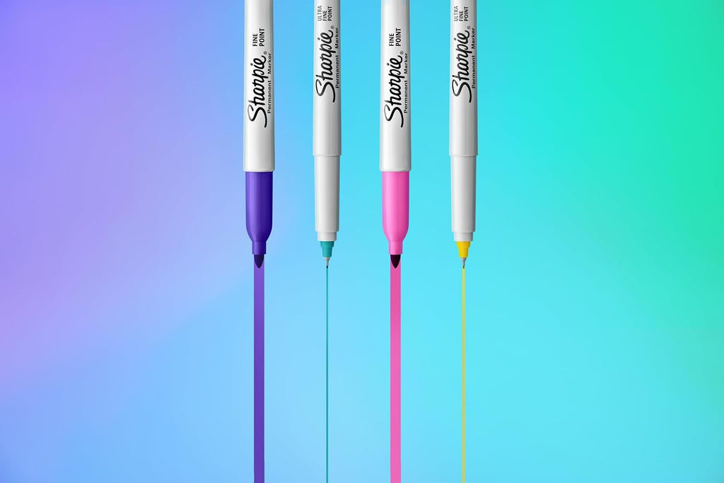 Sharpie Glam Pop Permanent Markers | Fine Tip for Bold Detail | Assorted Colours | 34 Marker Pens